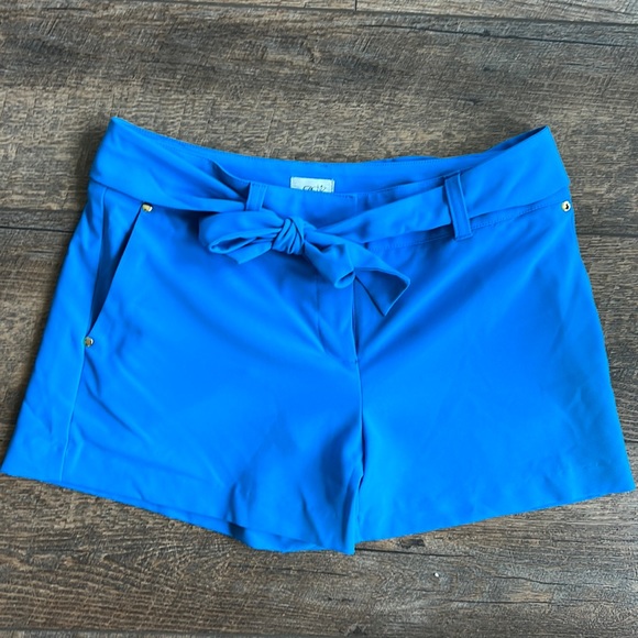 Cache Pants - Bright blue Cache shorts with removable belt size 4